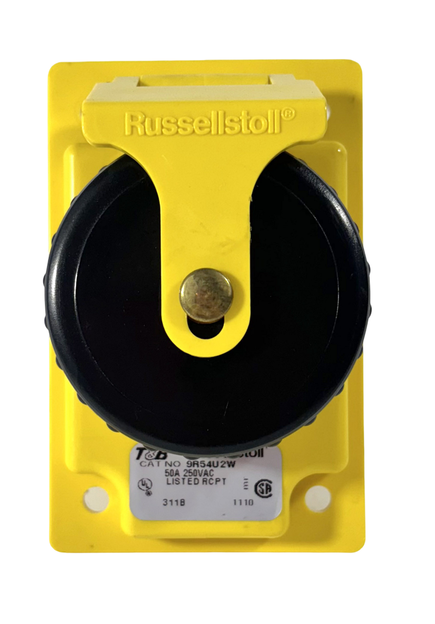 Russellstoll 9R54U2W DuraGard Pin and Sleeve 50A 250V 60Hz 3P 4 Wire Watertight