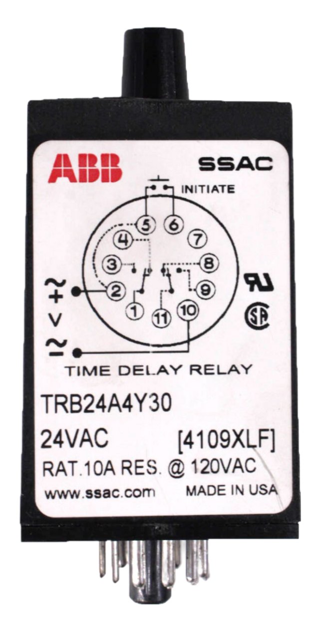 ABB TRB24A4Y30 Time Delay Relay 24V RAT 10A RES @ 120V