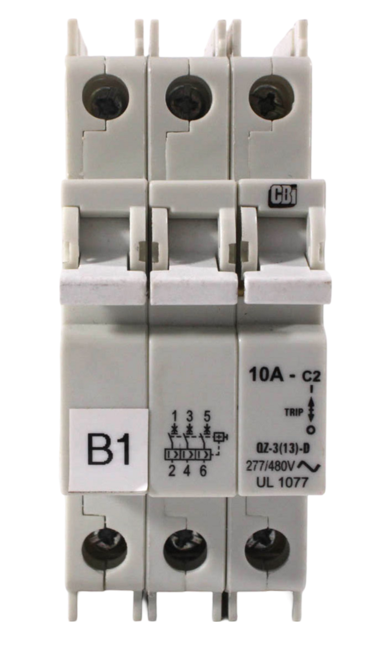 CBI QZ-3(13)-D Breaker 10A 277/480V 3P 3PH 50/60Hz Din Rail Mount