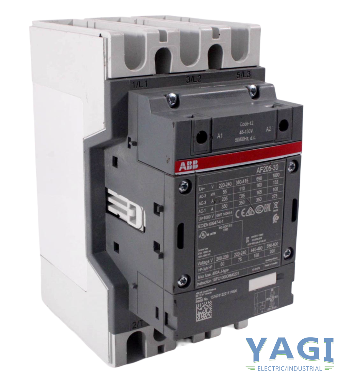 ABB AF205-30 Contactor 275A 1000V AC 3P 50/60Hz Industrial Heavy-Duty ABB AF205-30 Contactor 275A 1000V AC 3P 50/60Hz Industrial Heavy-Duty
