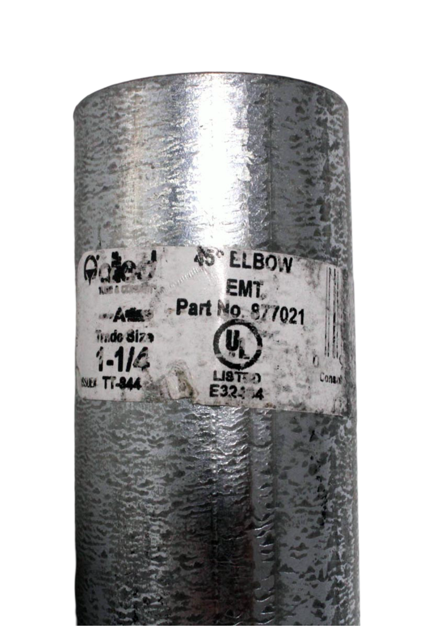 Allied 877021 Conduit Elbow 45 Degree 1 1/4 Inch Rigid/EMT Galvanized Steel