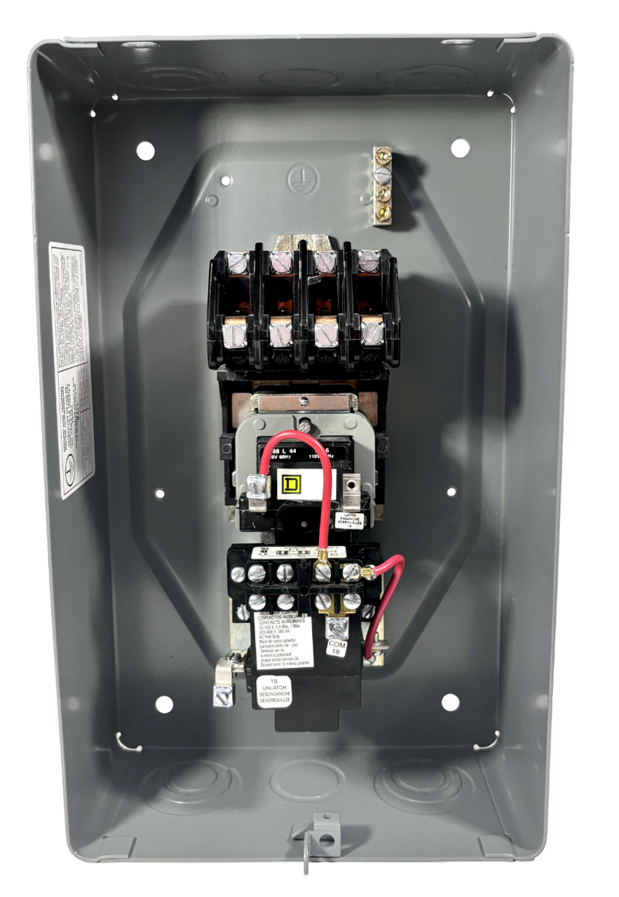 Square D 8903LG40V02 Contactor Type L Multipole Lighting Electrically Held 30A  4P 600V 110/120VAC 50/60Hz Coil NEMA 1