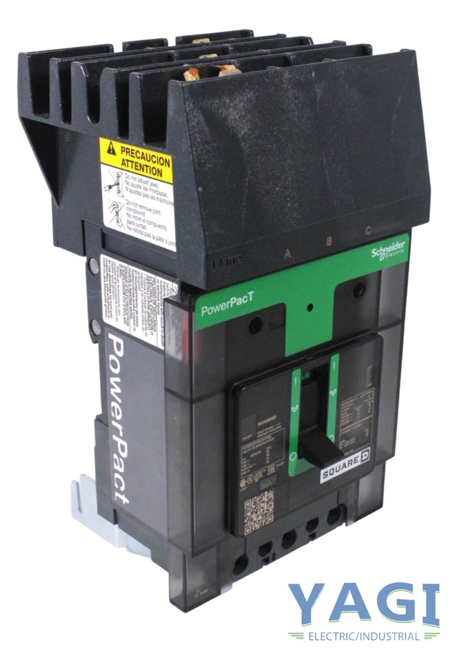Square D BGA36080 Breaker 80A 600Y/347V 3P 3PH 18kA I-Line PowerPacT Thermal Magnetic