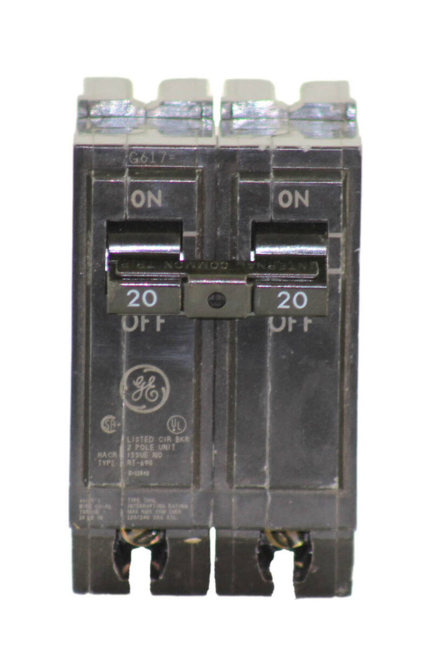 General Electric THQL2120 Breaker 20A 120/240V 2P 10kA Plug-In