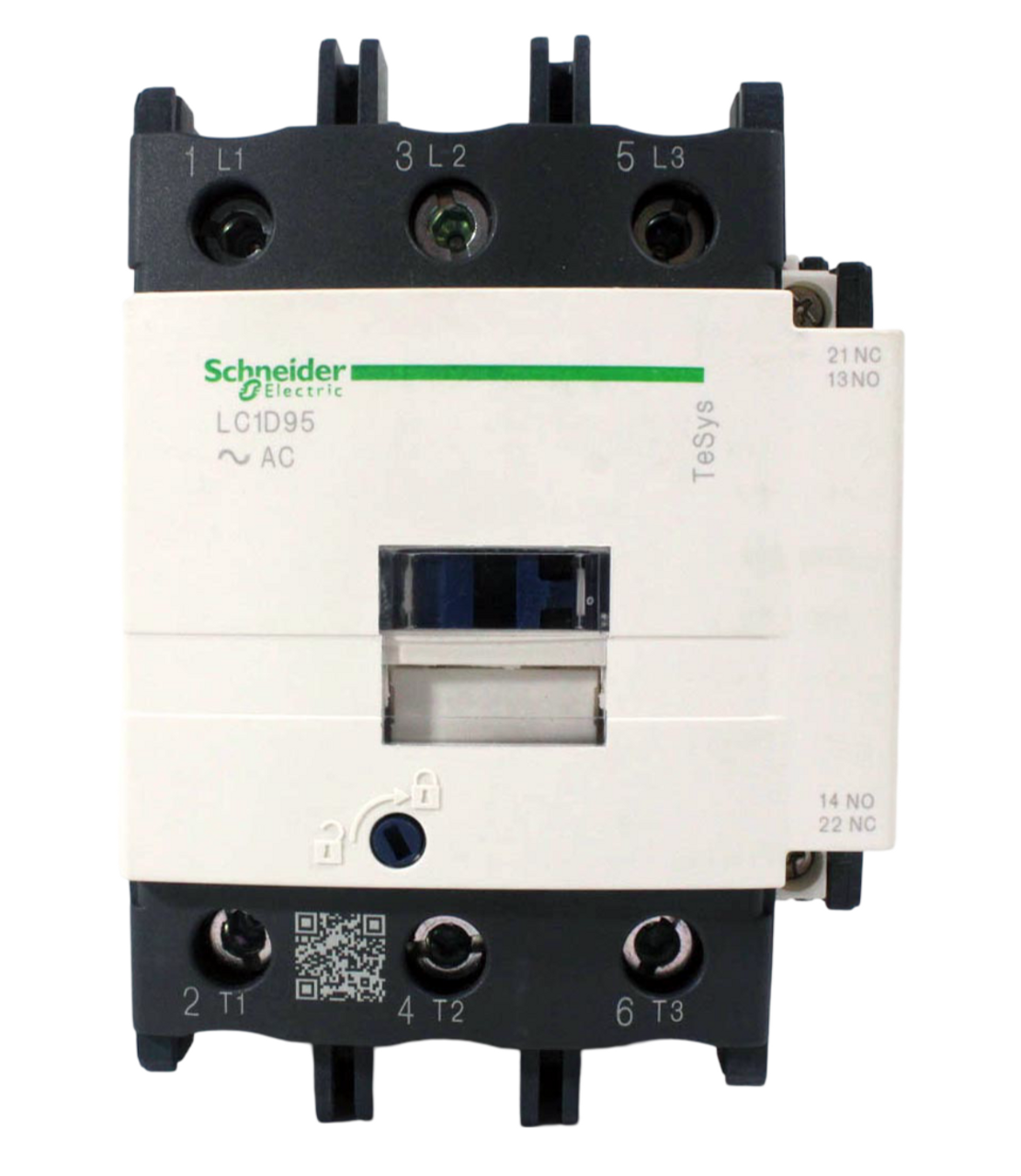 Schneider Electric LC1 D95T6 Contactor 95A 480V 60Hz 3P 1NO/1NC DIN Rail or Base Mount