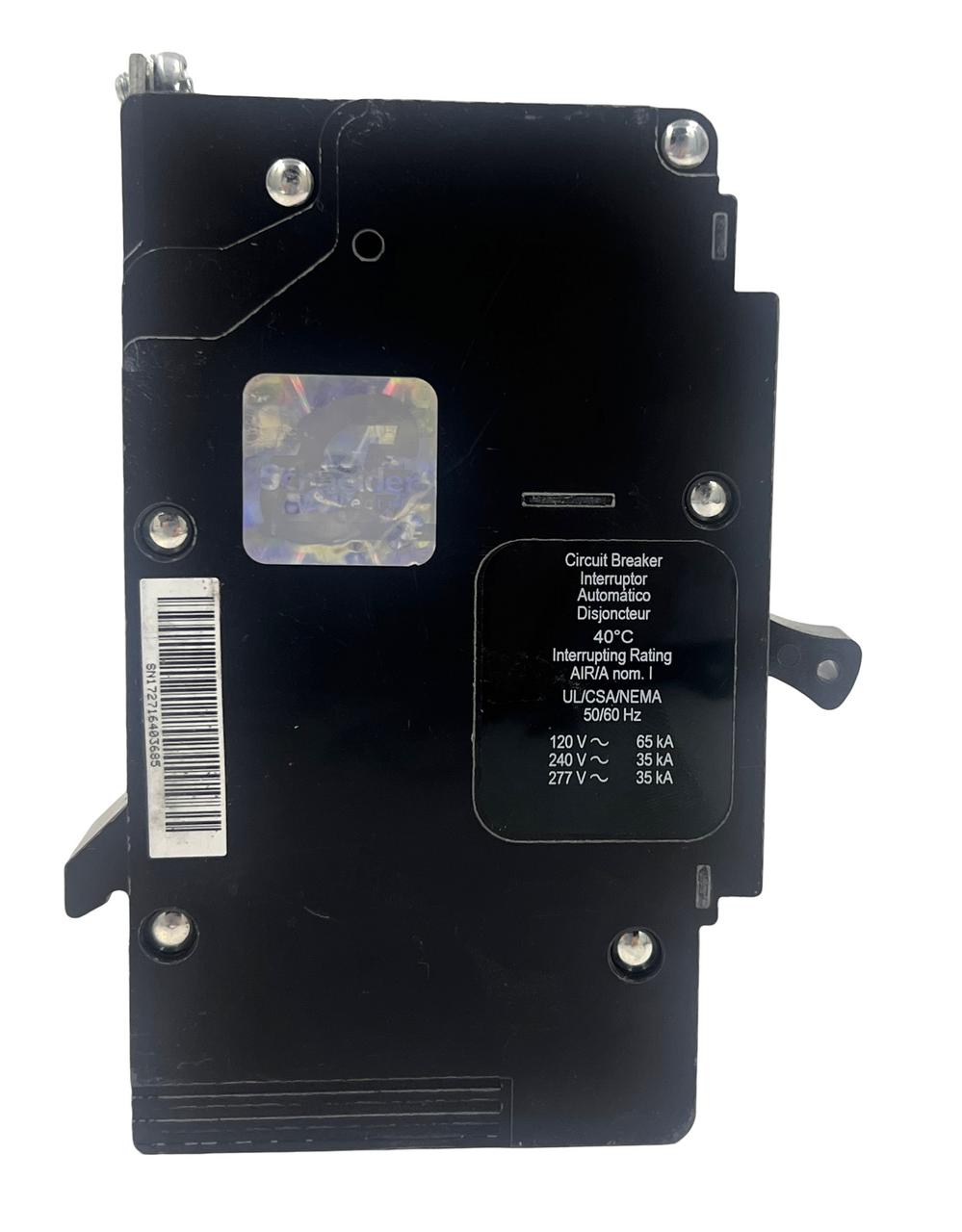 Square D EGB14020 Breaker 20A 277V 1P 1PH 65kA E Frame Bolt-On Thermal Magnetic