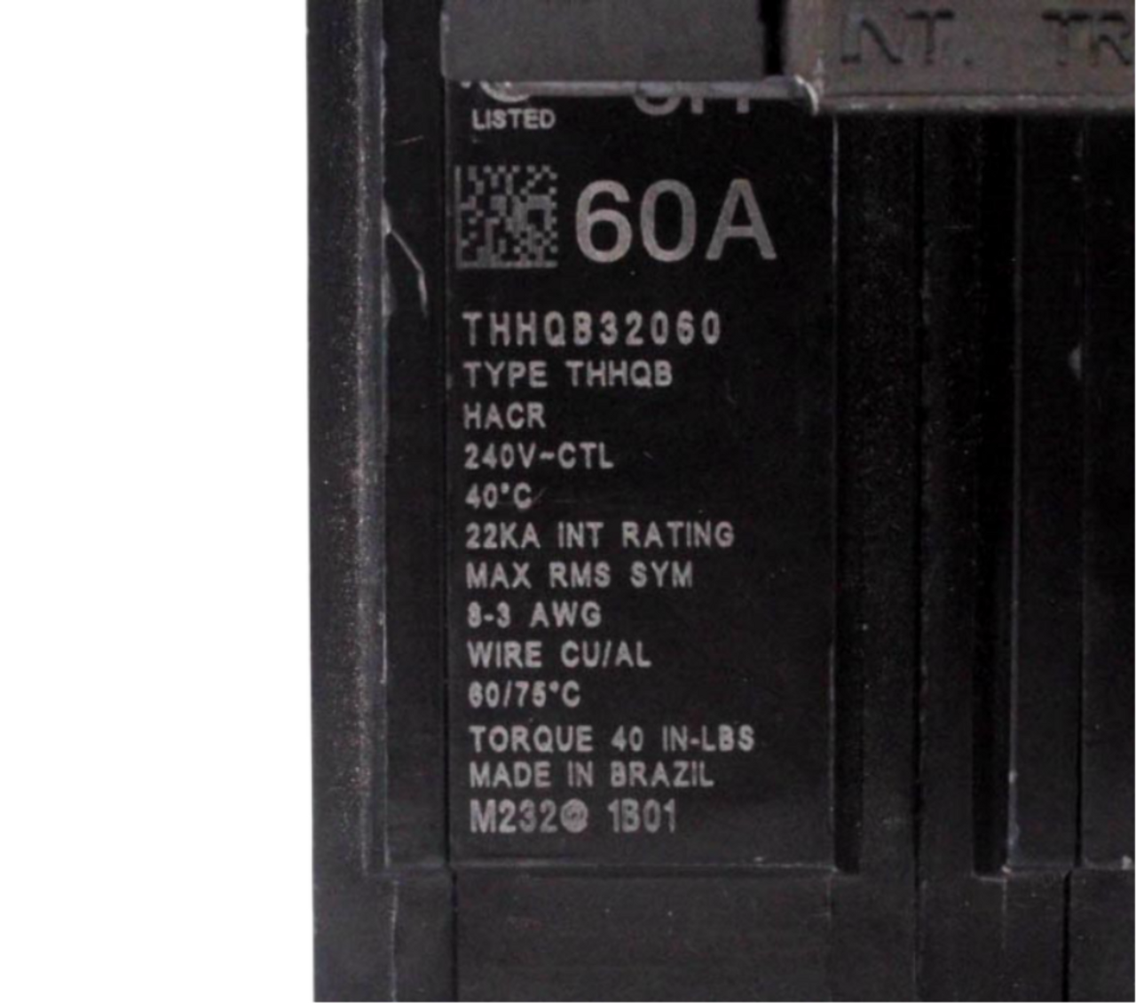General Electric THHQB32060 Breaker 60A 208V 3P 3PH 22kA LI Q-Line Bolt-On