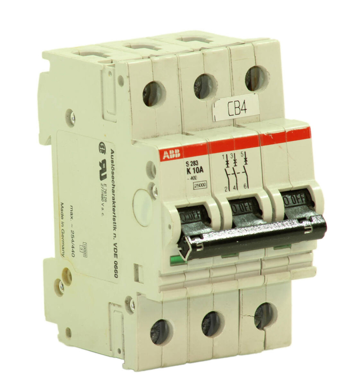 ABB S283 K10A Breaker 10A 480V 3P Din Rail