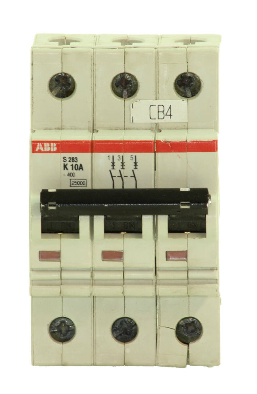 ABB S283 K10A Breaker 10A 480V 3P Din Rail