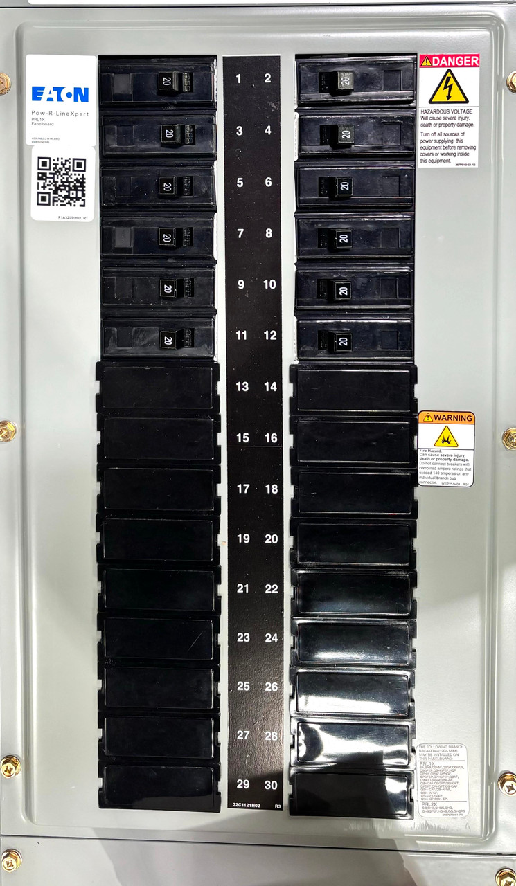 Eaton PRL1X MCB Panelboard 225A 208Y/120V 3P 4W 30S W/EZB2042R Enclosure and EZT2042S Trim