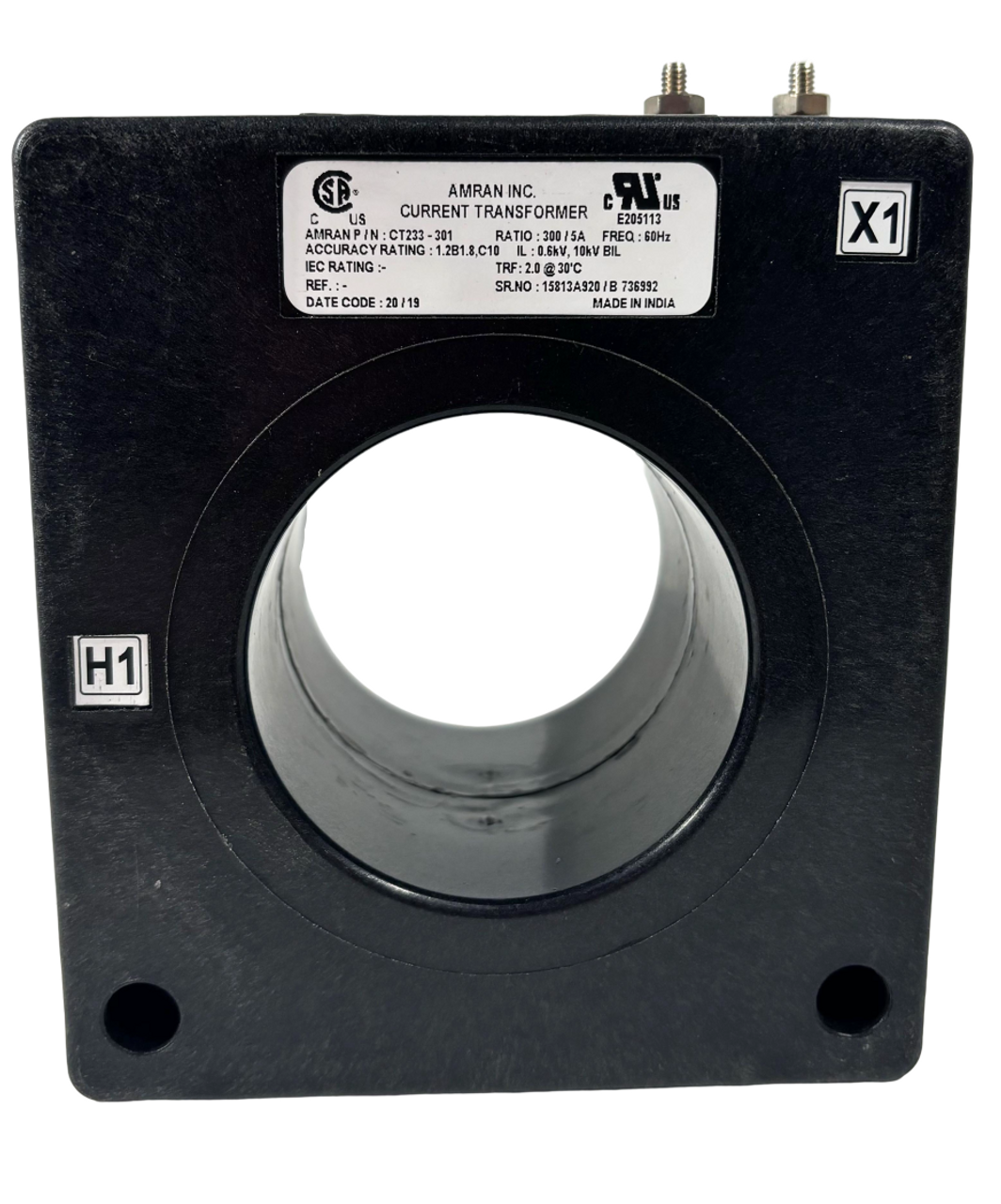 Amran CT233-301 Current Transformer 300/5A 60Hz 1.21B1.8,C10 0.6kV 10kV BIL