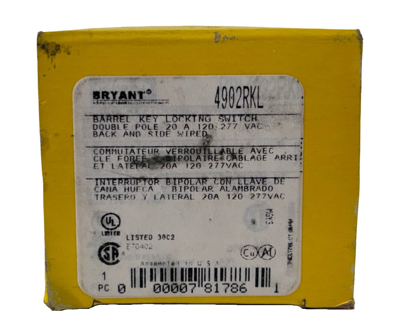 Barrel Key Locking Switch