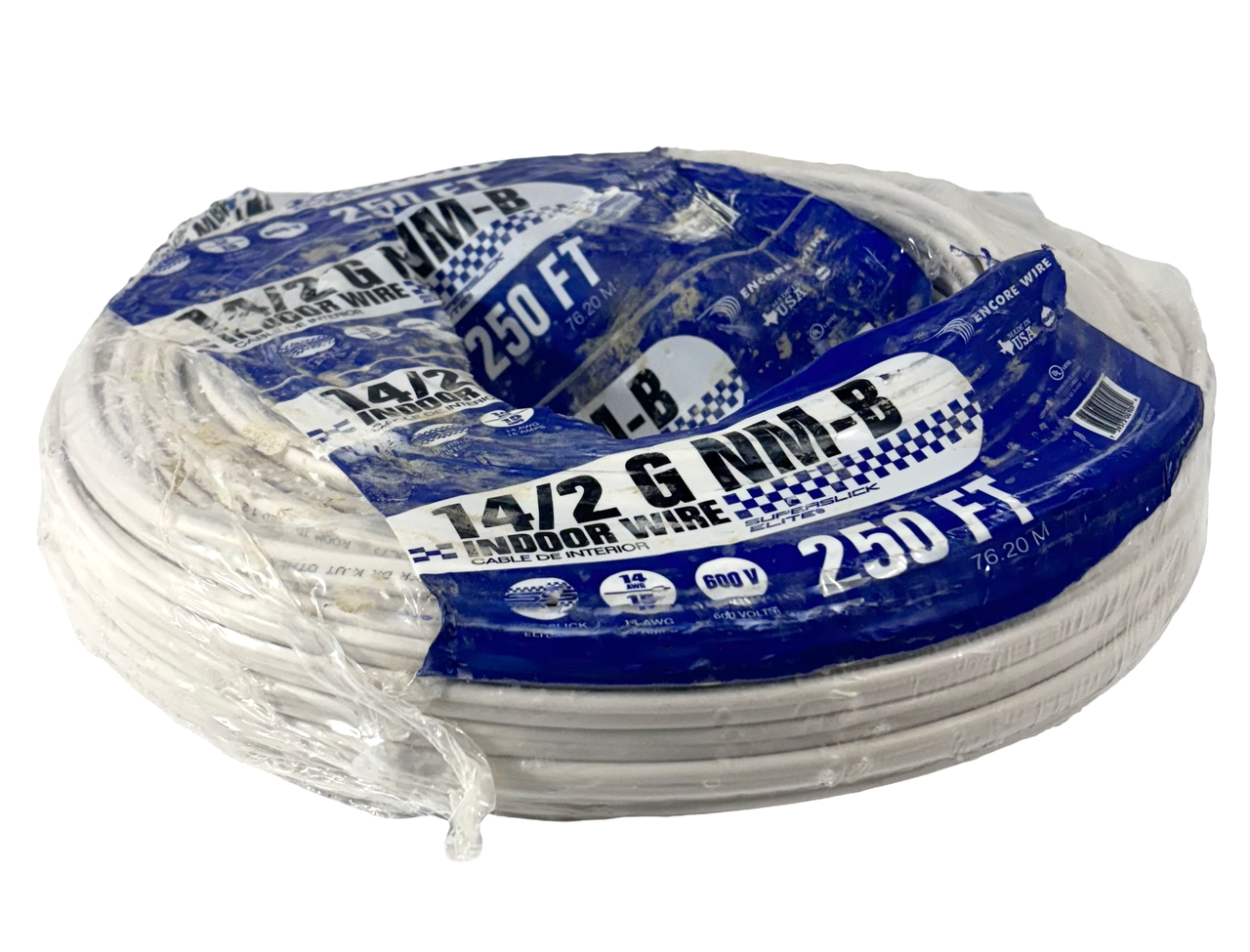 Encore Wire 14/2 G NM-B Wire 15A 600V 14AWG 250 FT Superslick Elite Indoor Wire