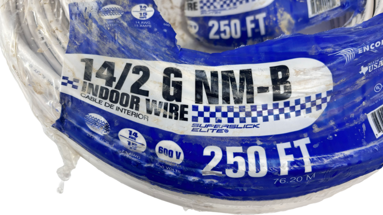 Encore Wire 14/2 G NM-B Wire 15A 600V 14AWG 250 FT Superslick Elite Indoor Wire