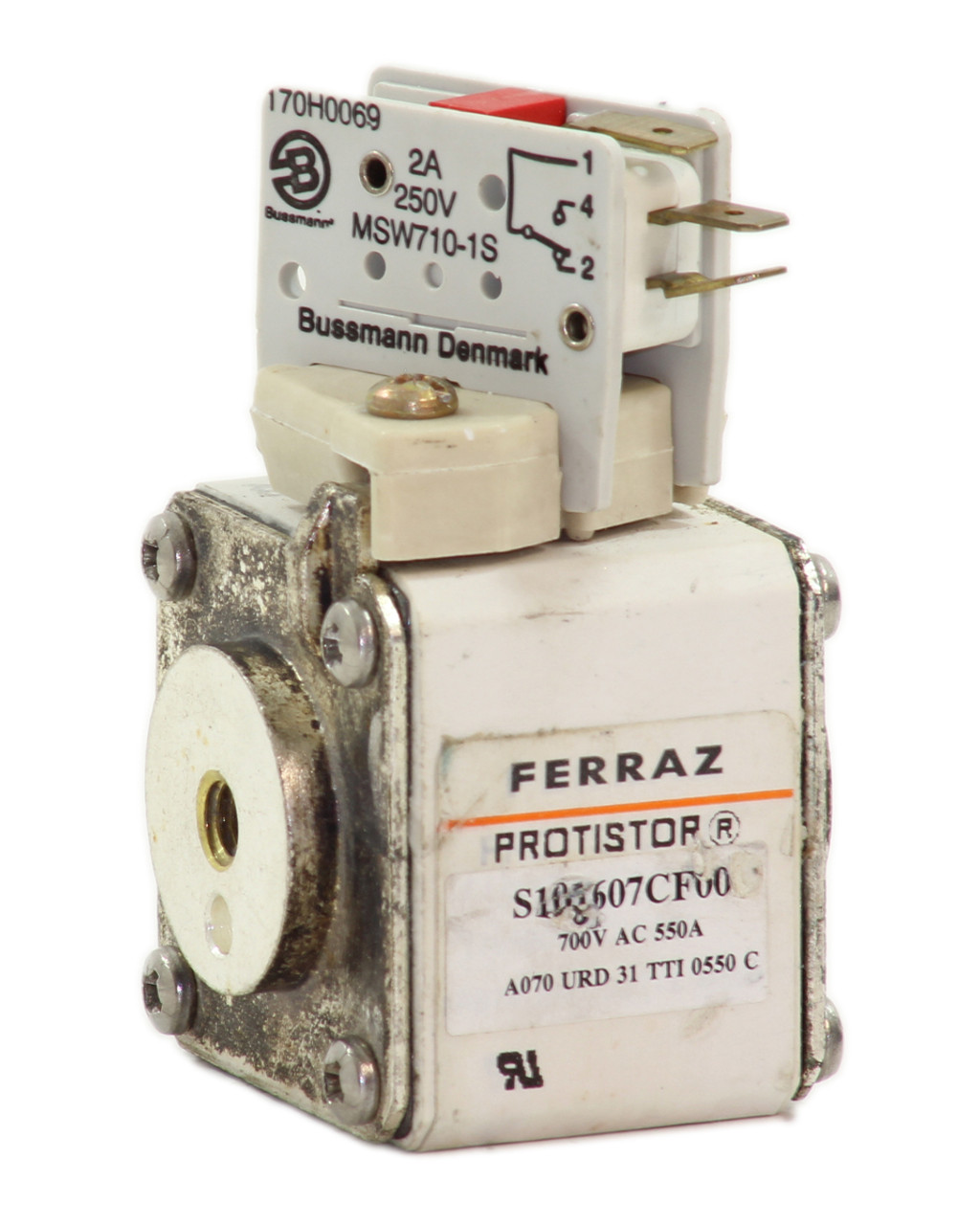 Ferraz S101607CF00 Protistor Fuse - 550A 700V w/ MSW710-1S Microswitch