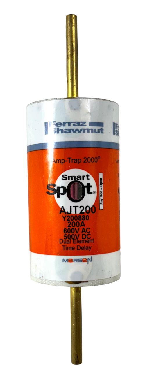 Ferraz Shawmut AJT200 Fuse 200A 600V Smart Spot Dual Element Time Delay Class J Mersen