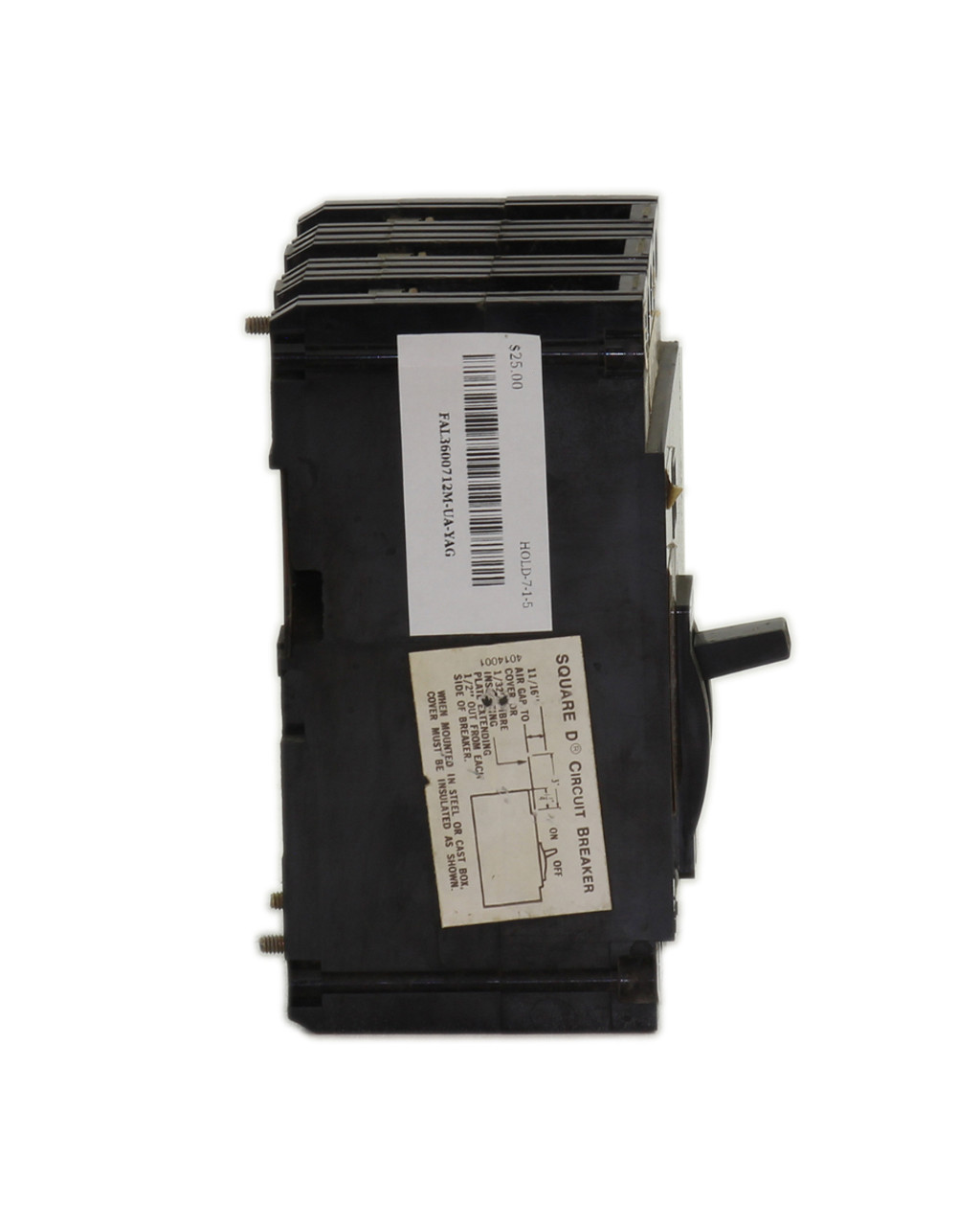 Square D FAL3600712M Breaker 7A 600V 3P 18kA@480V Trip Adjustment
