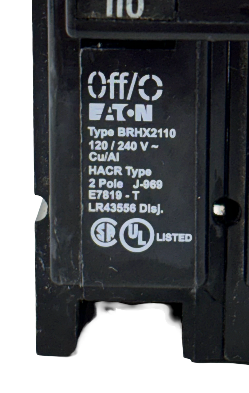 Eaton BRHX2110 Breaker 110A 120/240V 2P 1PH 22kA Plug-On Non-Interchangeable
