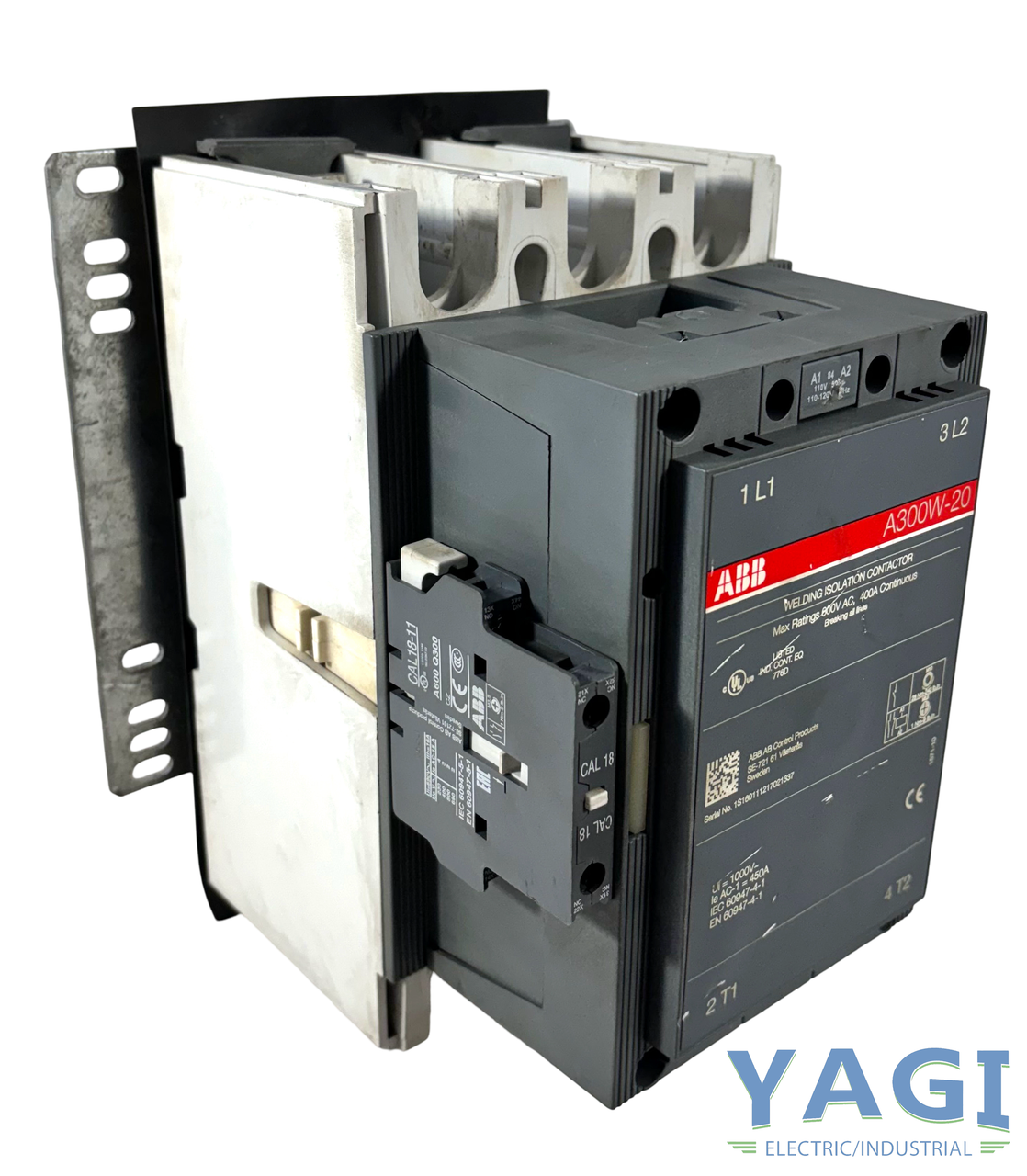 ABB A300W-20 Welding Isolation Contactor 400A Continuous 600V 2P Configuration