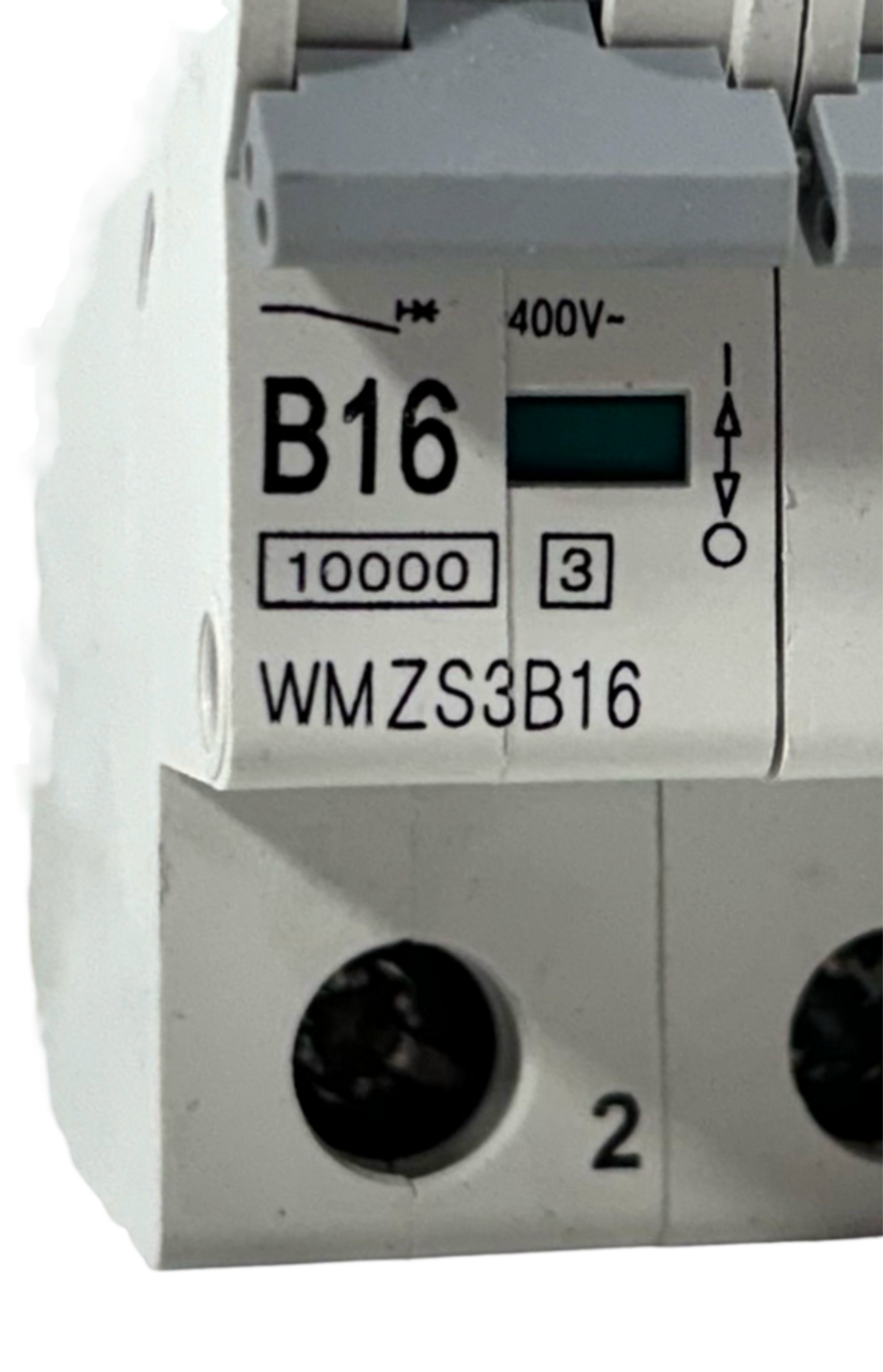 Eaton WMZS3B16 Breaker 16A 277/480V 3P 3PH 10kA Type B DIN Rail Thermal Magnetic