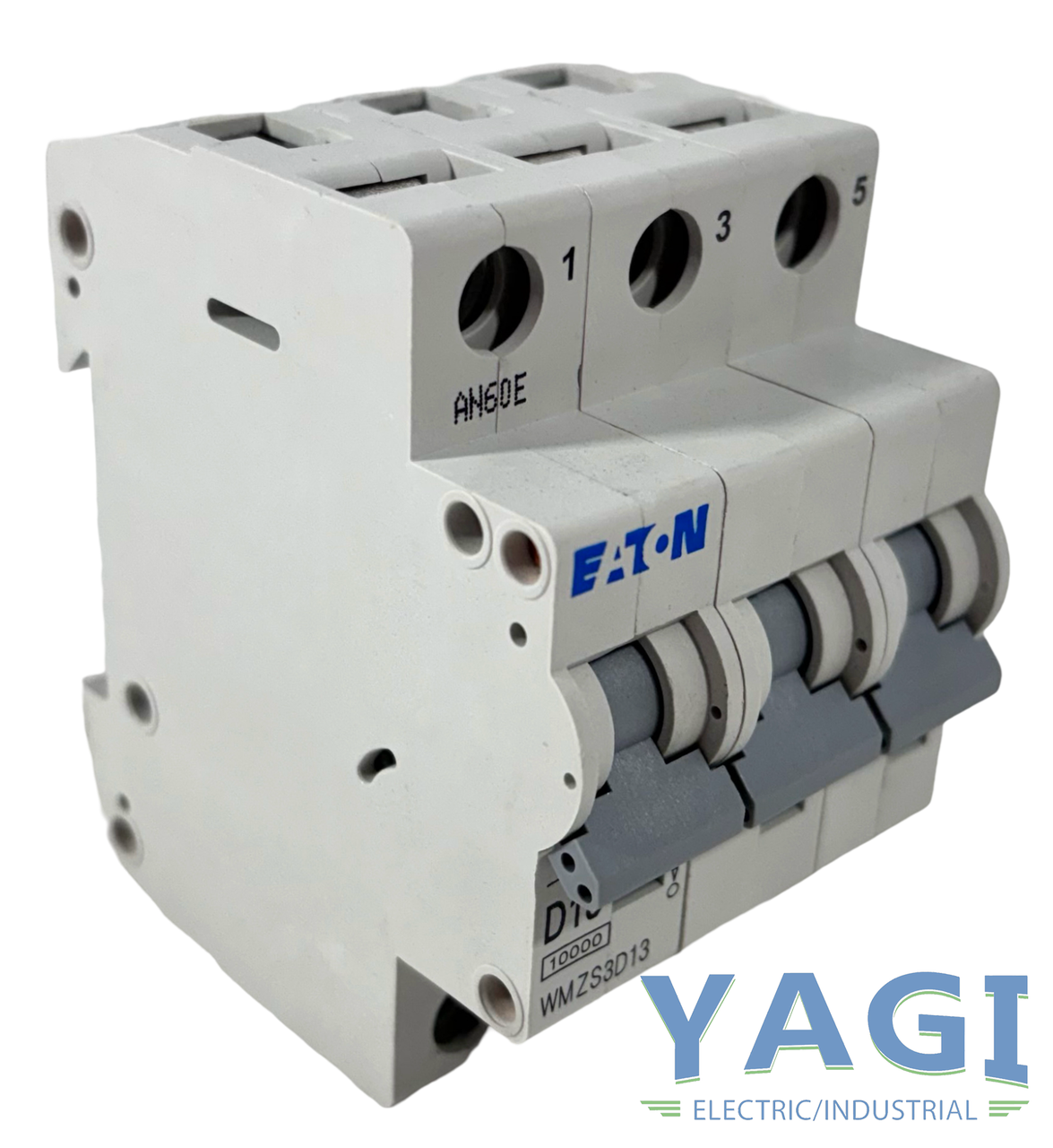 Eaton WMZS3D13 Breaker 13A 277/480V 3P 3PH 5kA Type D DIN Rail Feed-Thru LI Thermal Magnetic