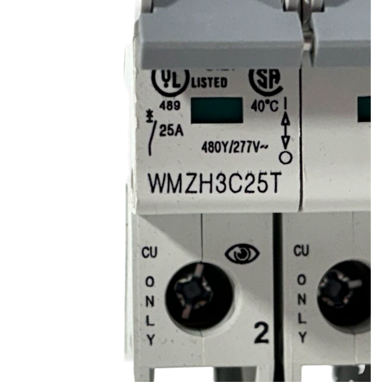 Eaton WMZH3C25T Breaker 25A 480/277V 3P 3PH 14kA Type C DIN Rail Line and Load