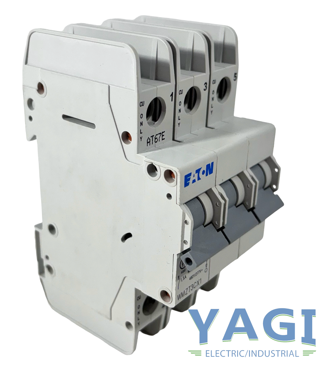 Eaton WMZT3CX1 Breaker 1.5A 480Y 277V 3P 3PH 10kA C Curve Din Rail