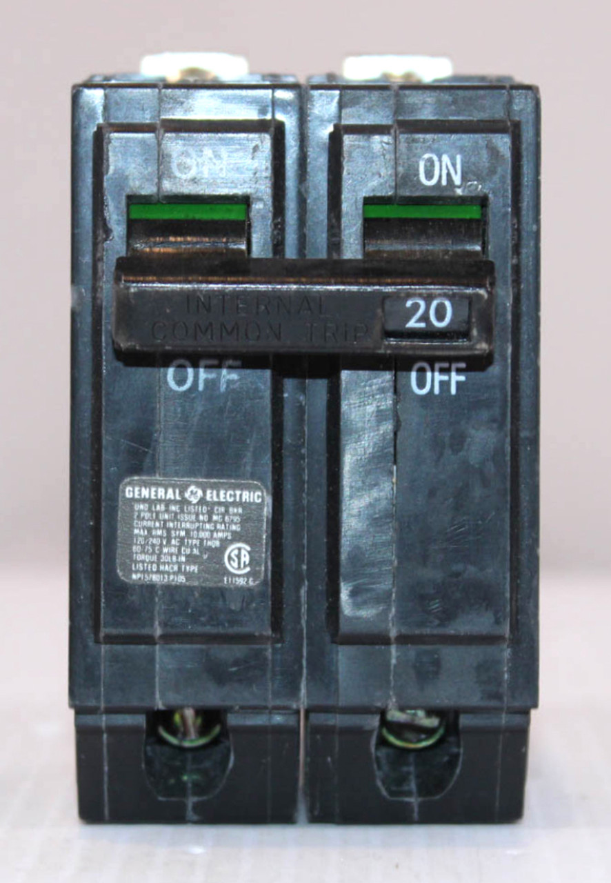 General Electric - THQB2120 Breaker 20A 120/240V 10kA 2P Bolt-On