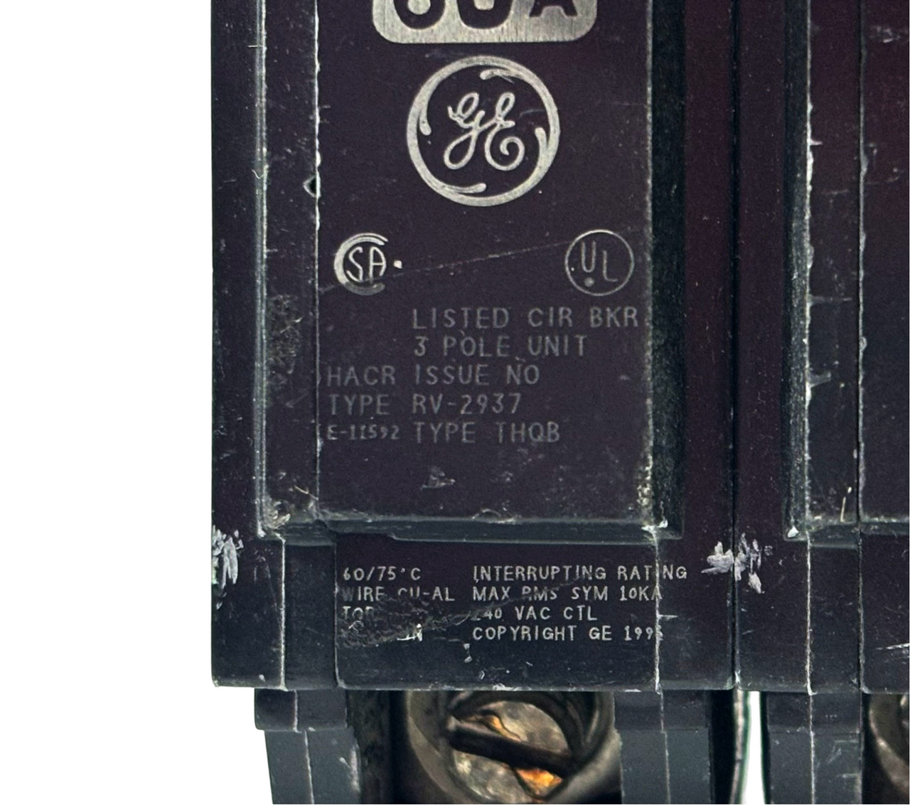 General Electric THQB32060 Breaker 60A 240V 3P 10kA Bolt-On