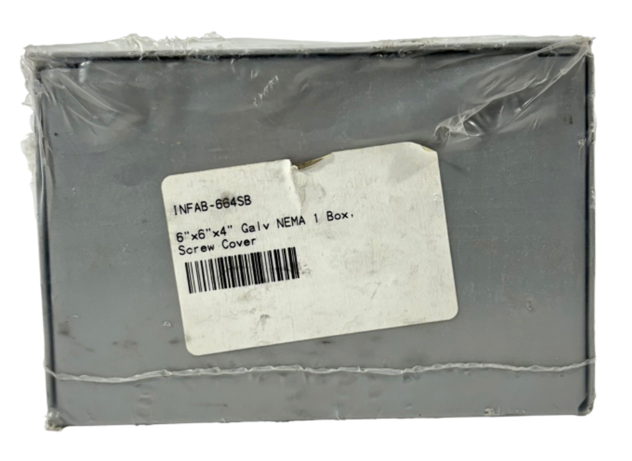 Milbank 664-SC1-NK Pull Box 6 x 6 x 4 Inch NEMA 1 Screw Cover Steel Gray Power Coat