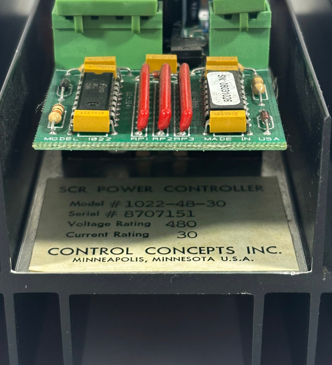 Control Concepts 1022-48-30 SCR Power Controller 30A 480V 1PH 50/60Hz