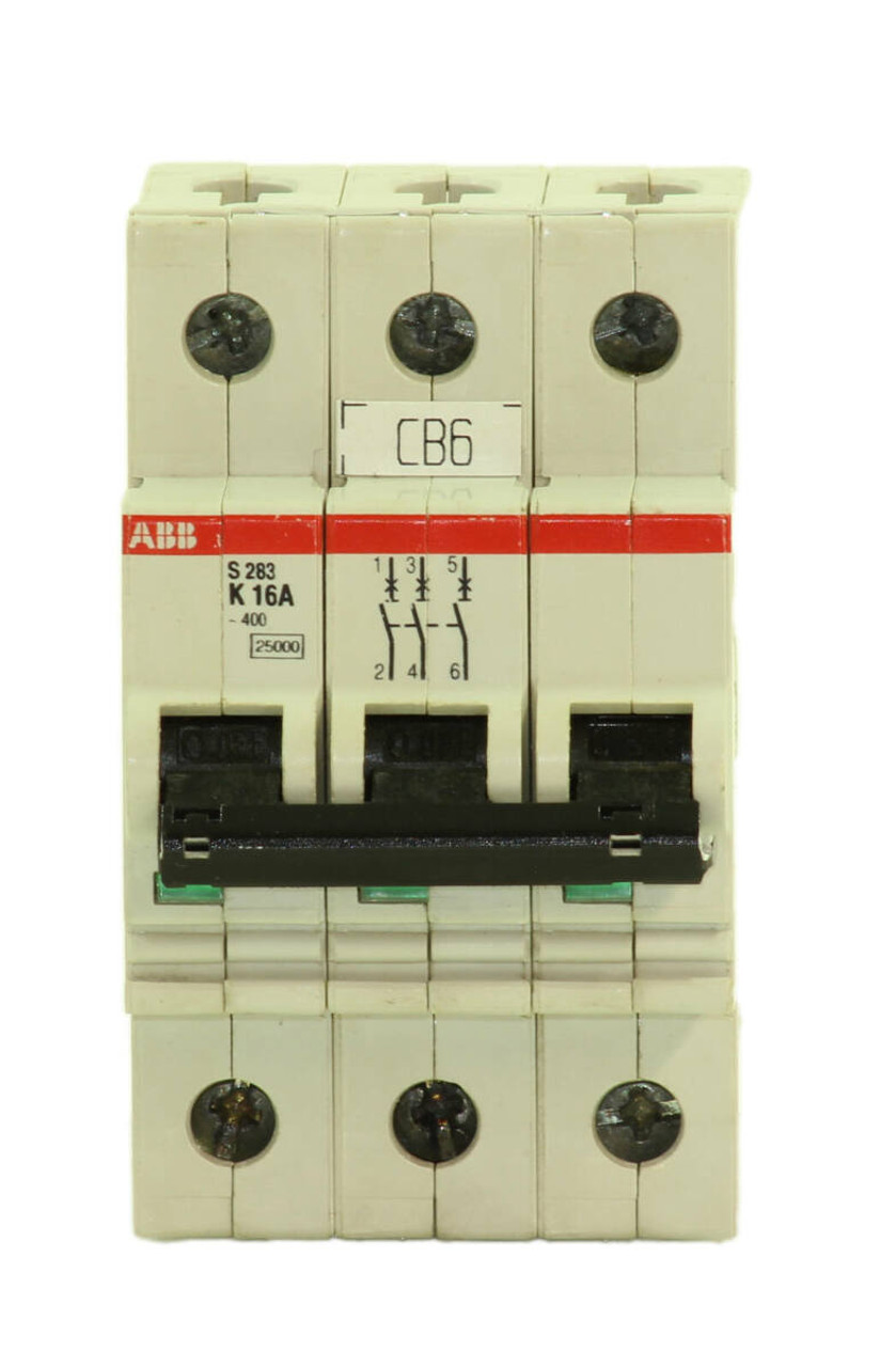 ABB S283 K16A Breaker 16A 277/480V 3P Din Rail