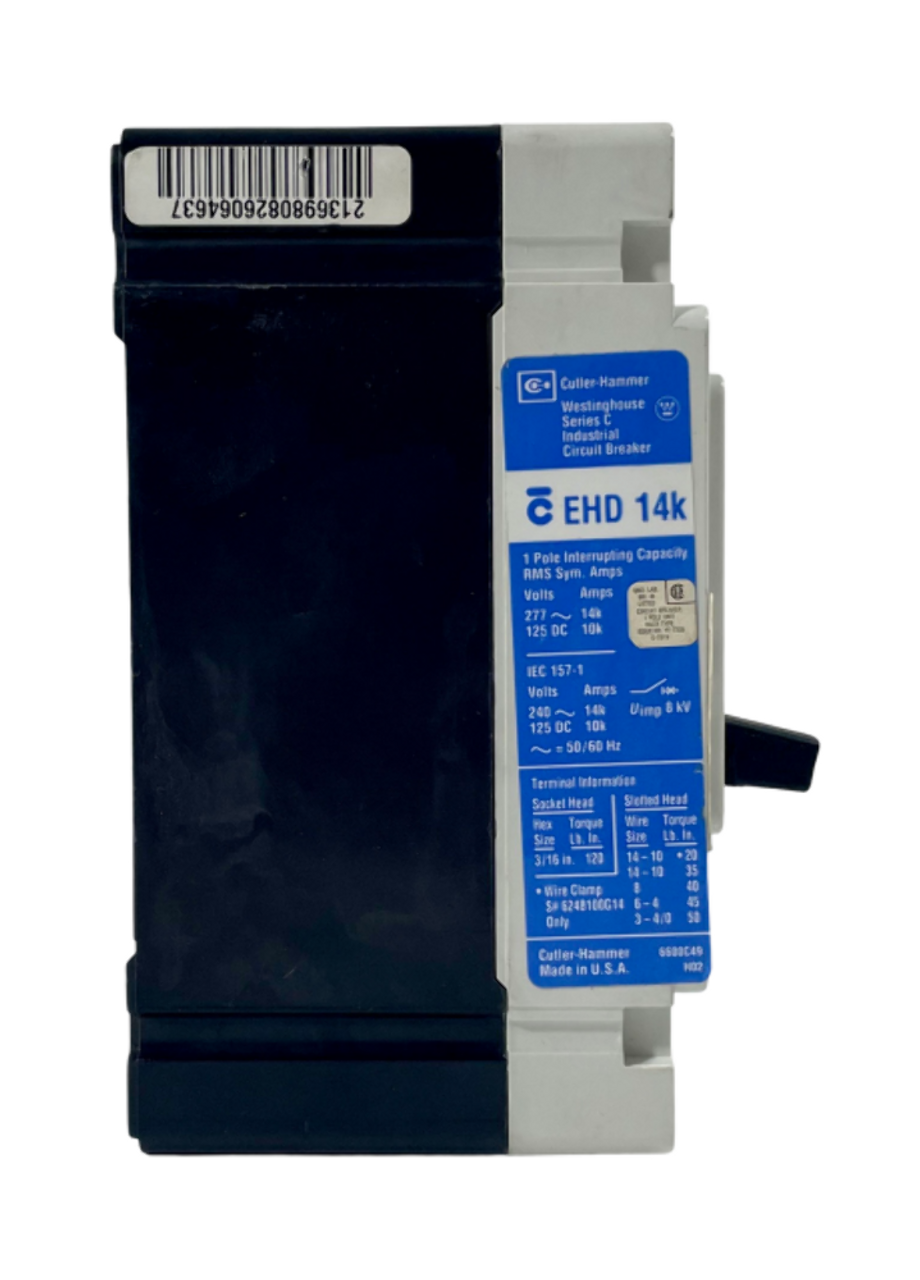Cutler Hammer EHD1015Z01 Breaker 15A 277V 1P 14kA Eaton Westinghouse Series C