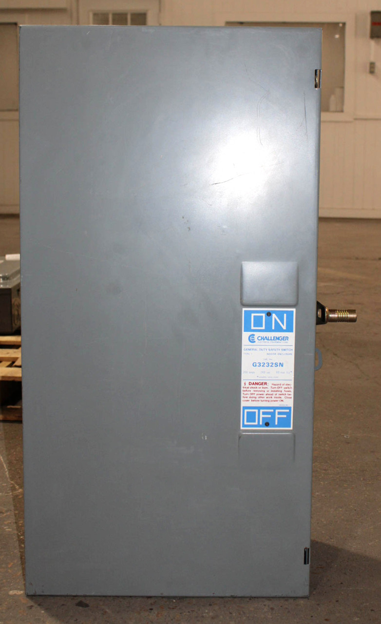 Challenger G3232SN Fusible Disconnect Safety Switch - 200A 240V 3P NEMA 1