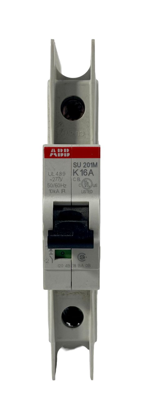 ABB SU201M-K16A Breaker 16A 277V 1P 10kA Trip Curve K DIN Rail Mount