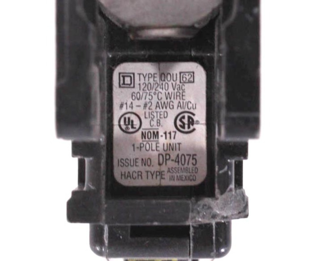Square D QOU110 Breaker 10A 120/240V 1P 1PH 10kA Din Rail Molded Case