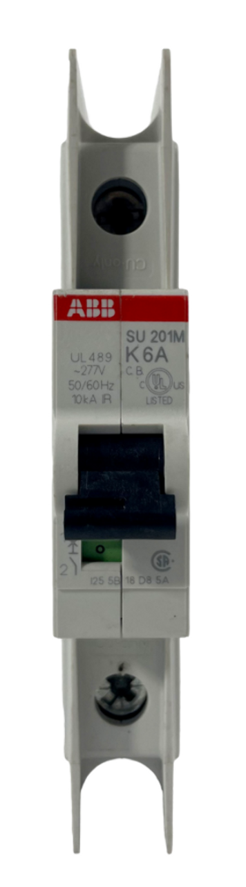 ABB SU201M-K6A Breaker 6A 277V 1P 10kA Trip Curve K DIN Rail Mount
