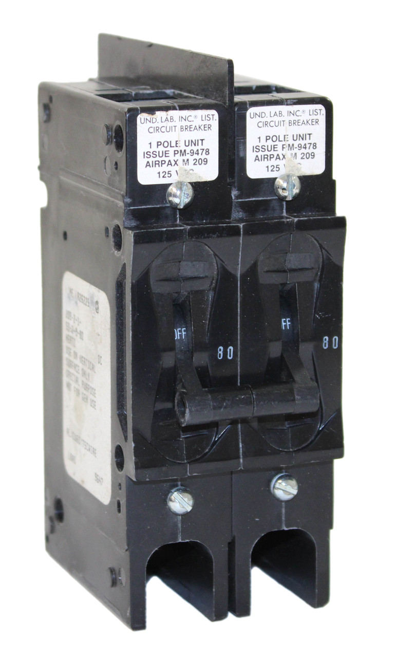 Airpax 209-2-1-53-2-9-80-H Breaker 80A 125DCV 2P