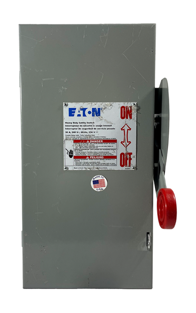 Eaton DH221FGK Safey Switch 30A 240V 2P 2W NEMA 1 Fusible W/O Neutral Class H