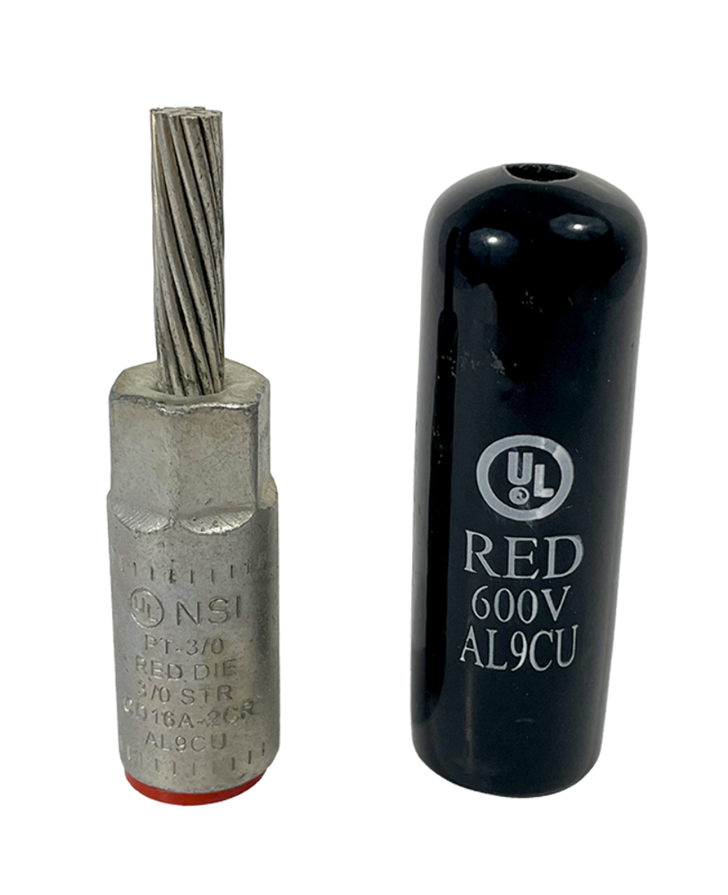NSI PT3/0 Pin Terminal 600V 3/0 AWG Aluminum Tin Plated Pin: Copper Tin Plated Red Die