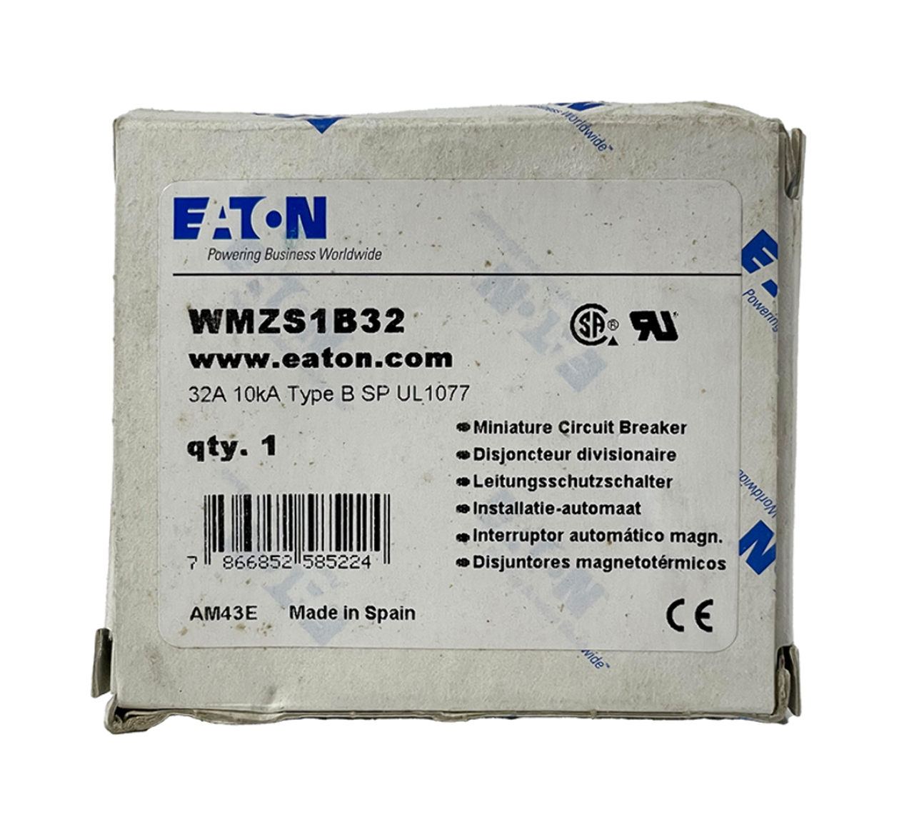 Eaton WMZS1B32 Breaker 32A 277V 1P 1PH 10kA Type B DIN Rail Trip Indicator