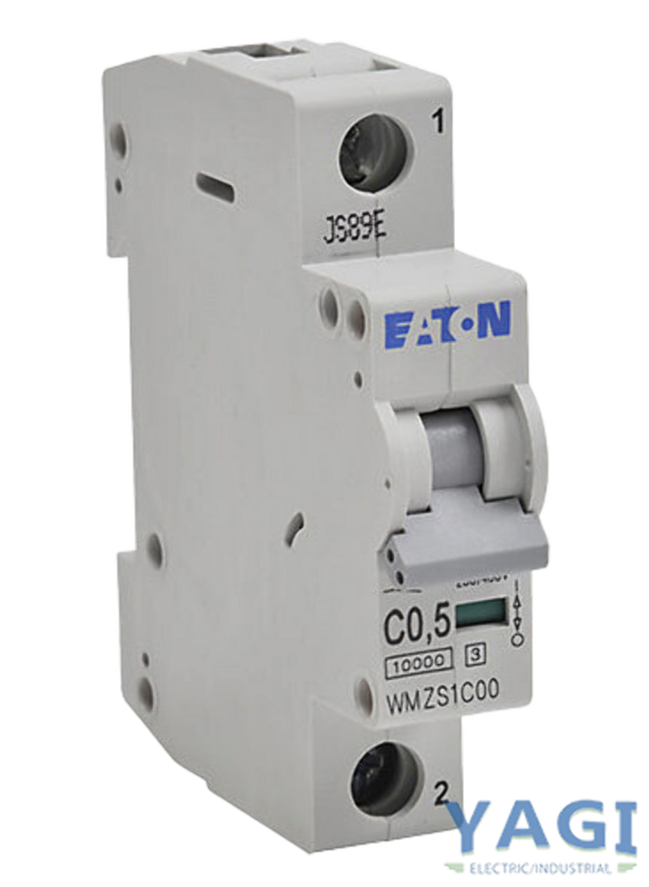 Eaton WMZS1C00 Breaker 0.5A 480/277V 1P 1PH 10kA Type C DIN Rail Trip Indicator Standard Terminal