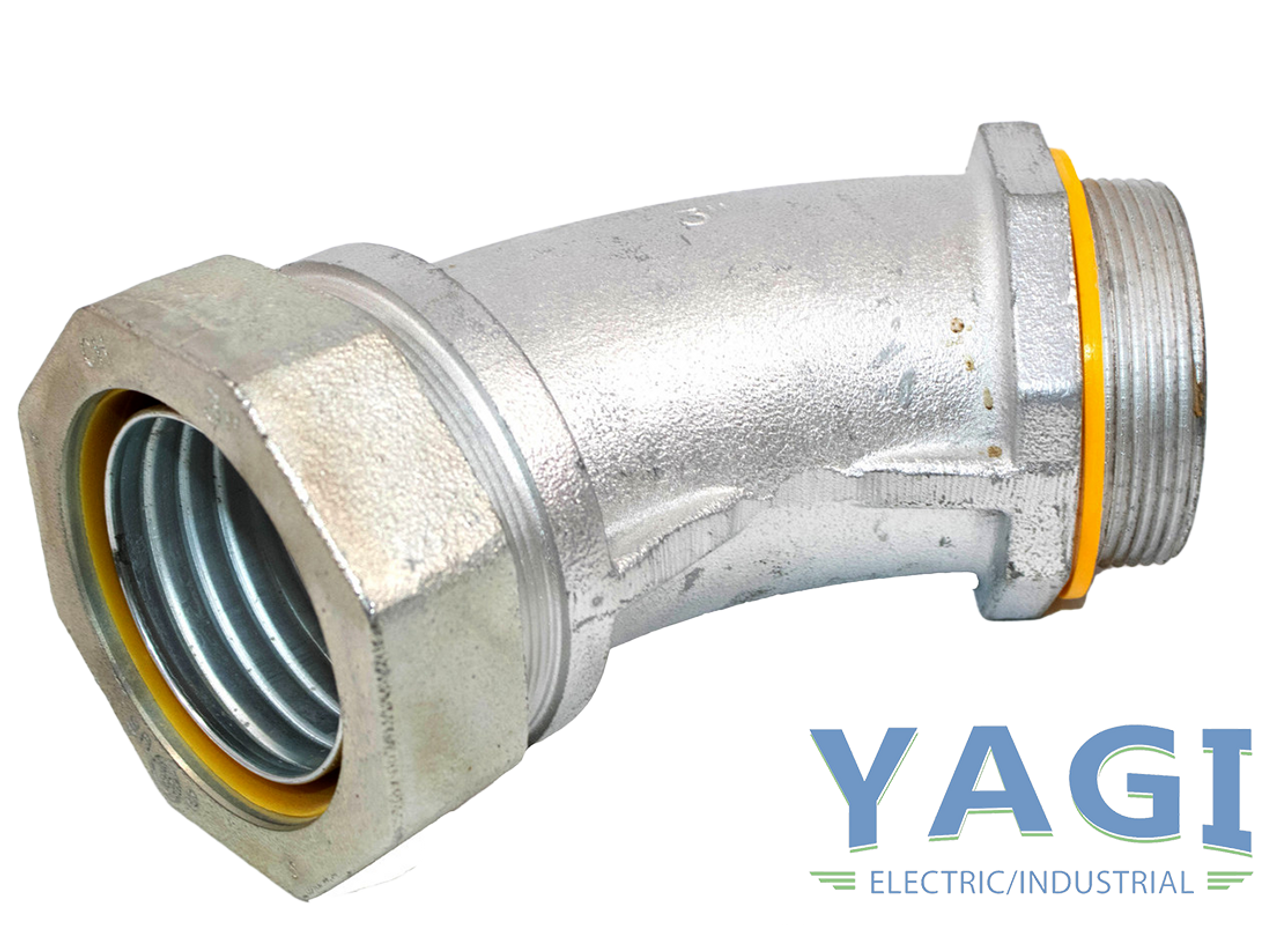 Eaton LT30045 Liquidator Liquidtight Connector 3 Inch 45 Degree FMC Non-Insulated