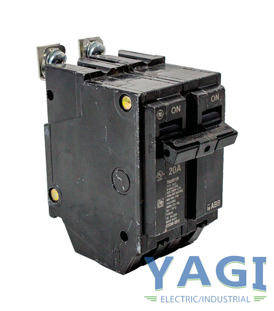 General Electric THQB2120 Breaker 20A 120/240V 2P 10kA Bolt-On Thermal Magnetic