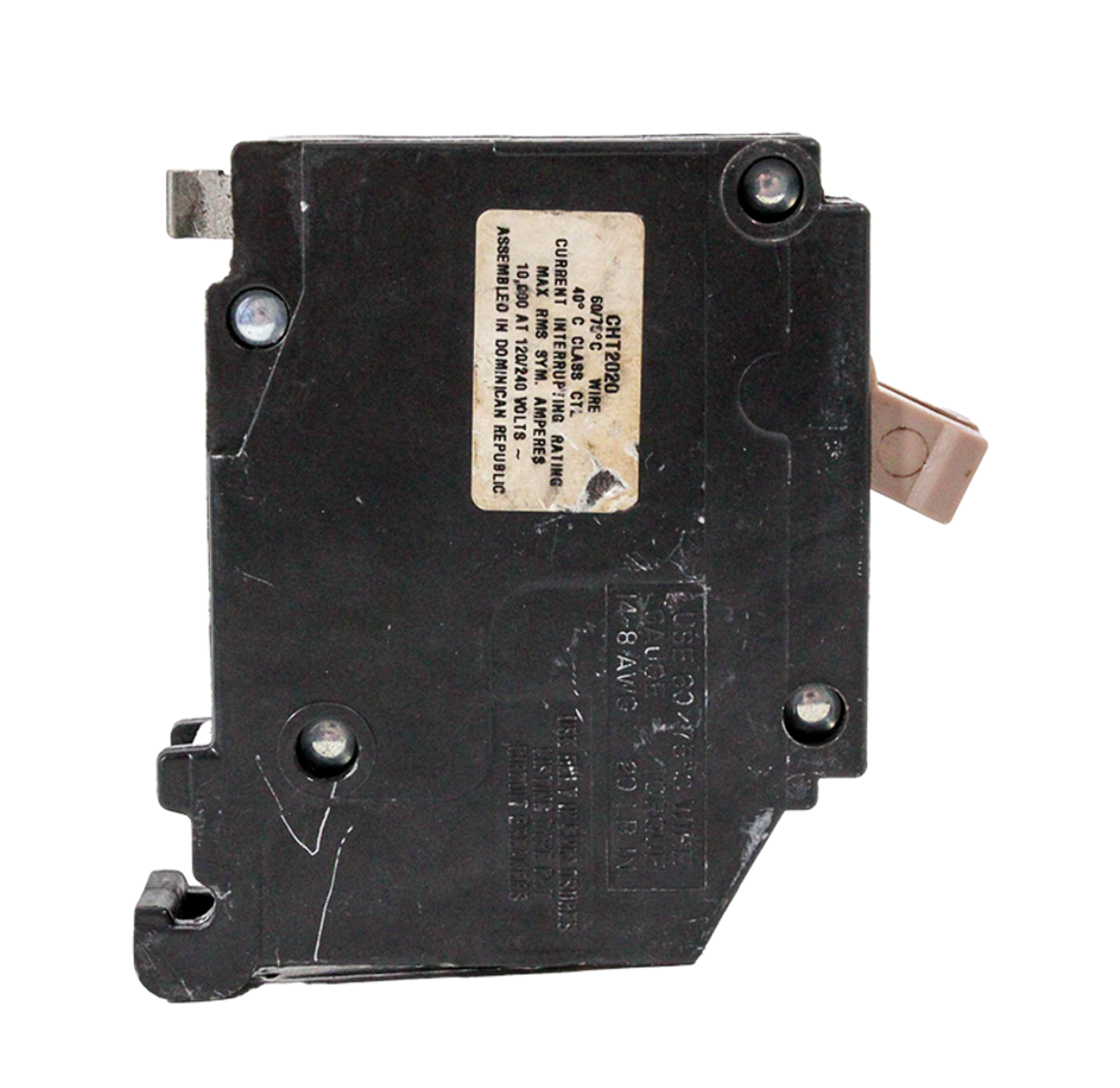 Eaton CHT2020 Breaker 20A 120/240V 1P 10kA Plug-In Thermal Magnetic Twin