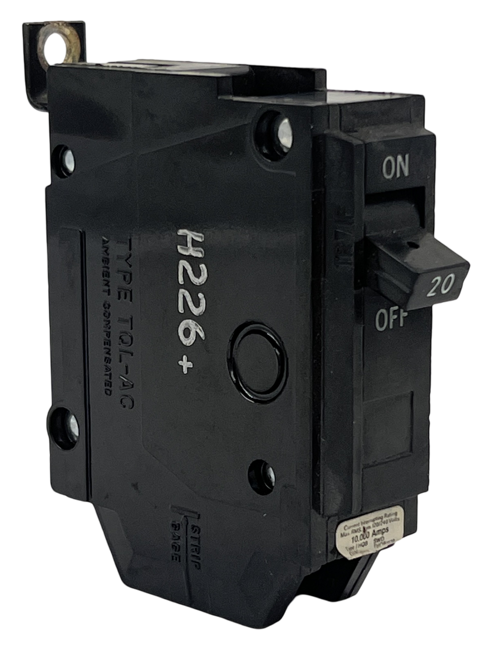 General Electric THQB1120 Breaker 20A 120/240V 1P 10kA Bolt-On Molded-Case Therm