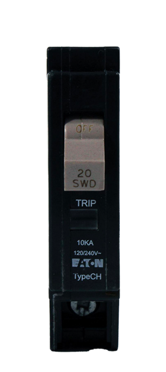 Eaton CHF120 Breaker 20A 120/240V 1P 10kA Plug-In Thermal Magnetic Trip Flag