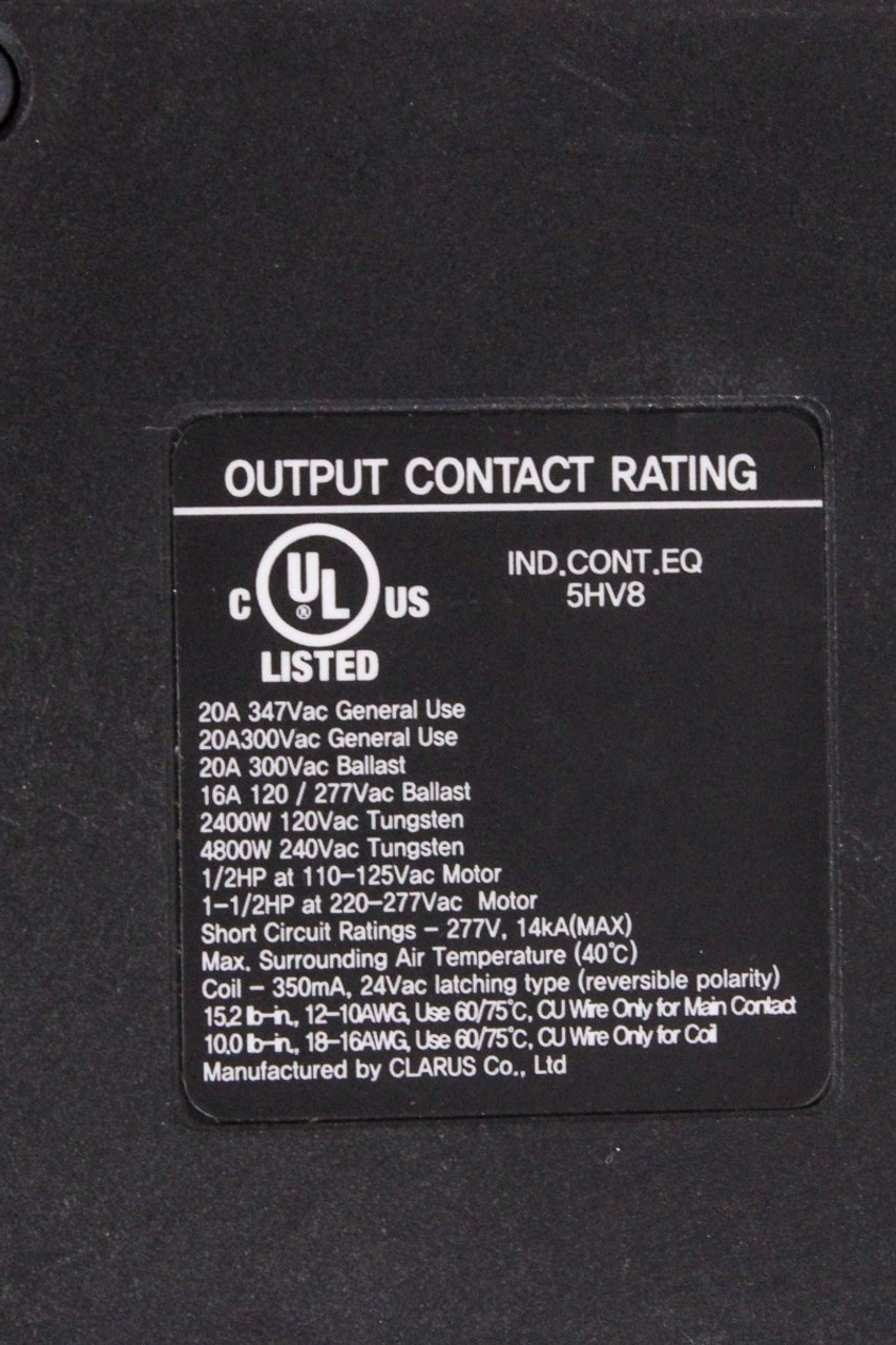 Clarus CRC7000 Relay 20A 277V 14kA 1P HID Easycon RCS Panel Mounting Strap