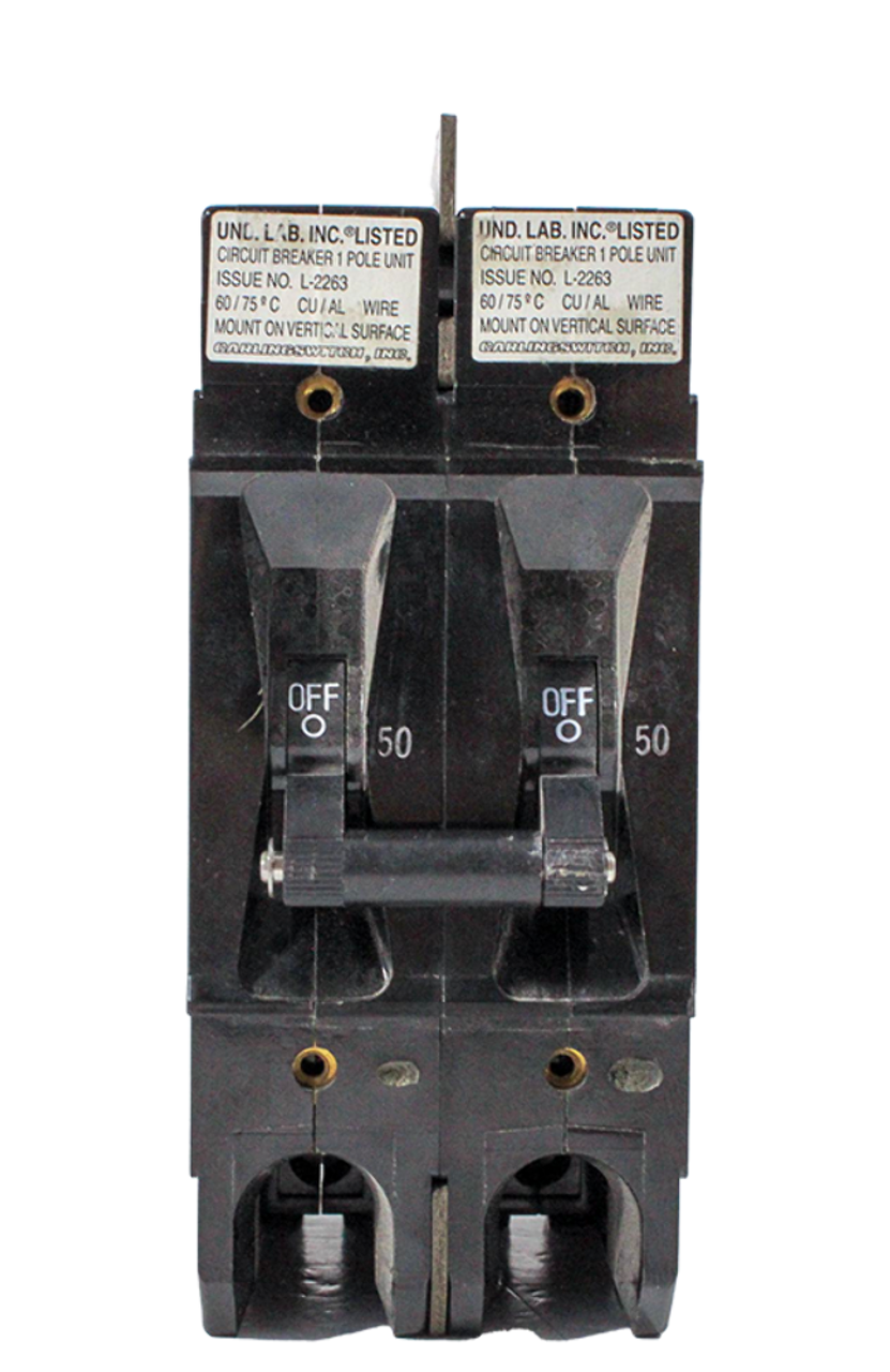 Carling EA2-X0-08-011-228-DF Breaker 50A 240V 2P 62.5 Trip Amp