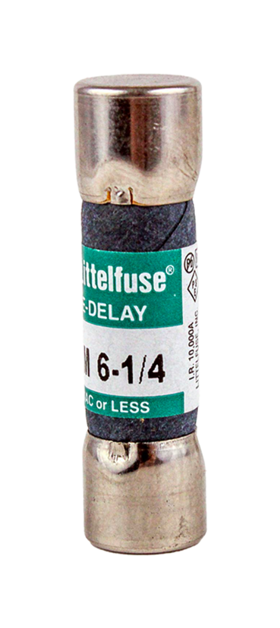 Littelfuse FLM-6-1/4 Fuse 6-1/4A 250V 10kA Midget Time-Delay Slo-Blo Low-Voltage Dual Element